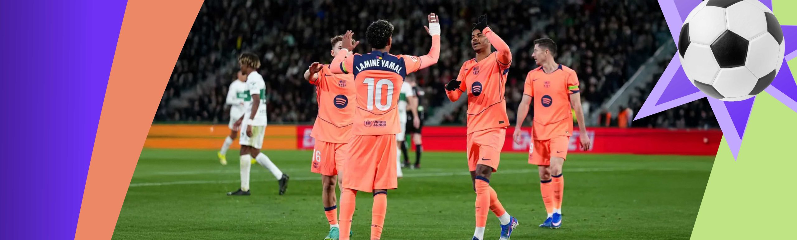 Ла Лига. «Барселона» увеличивает отрыв, одержав победу на выезде над «Эльче» (видеокомментарий).Рафинья травмирован.